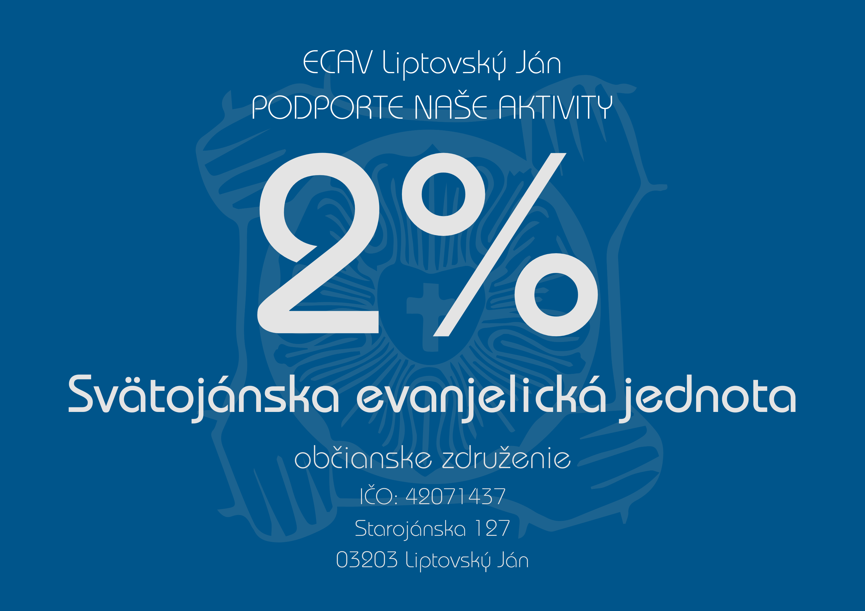 Dve percentá pre Svätojánsku ev. jednotu